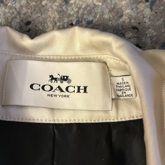 Coach convertible cream/off white trench coat size small - Picture 3 of 5
